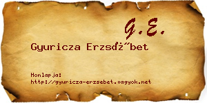 Gyuricza Erzsébet névjegykártya